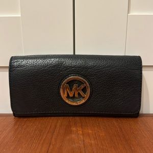 Black Grained Leather Michael Kors Wallet